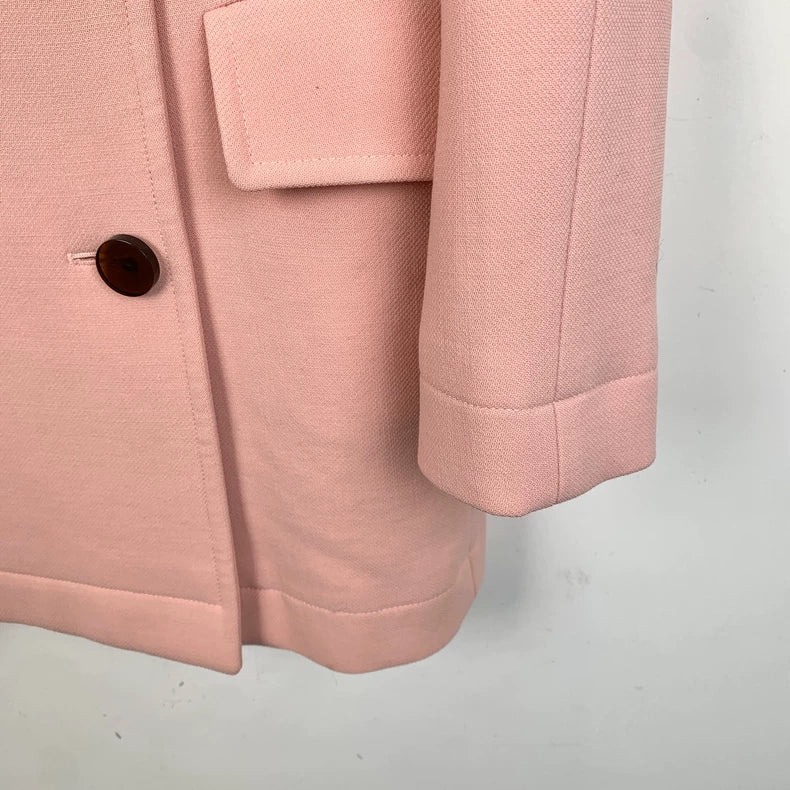 Dior Pink Double-Breasted Wool Coat
