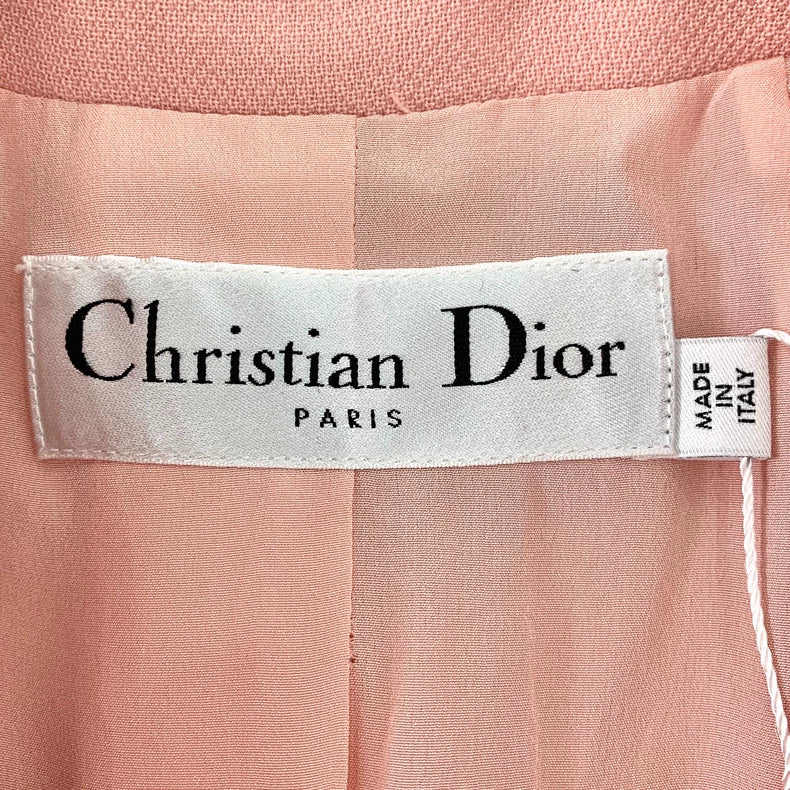Dior Pink Double-Breasted Wool Coat