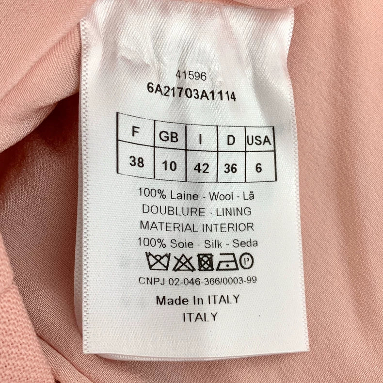 Dior Pink Double-Breasted Wool Coat