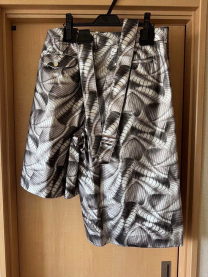 Comme Des Garçons Homme Plus Silver Suspender Shorts
