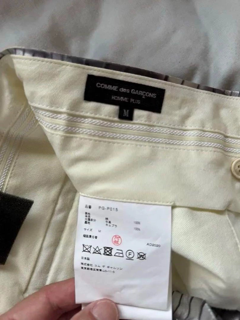 Comme Des Garçons Homme Plus Silver Suspender Shorts