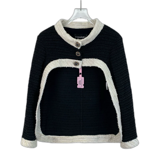 Chanel Black Tweed Long Sleeve Jacket