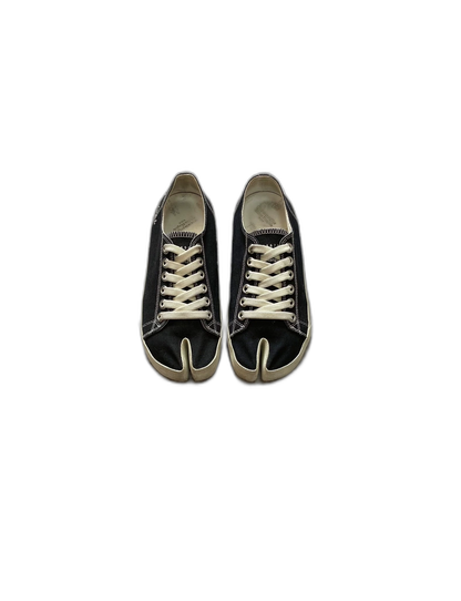 Margiela Tabi Canvas Shoes Black White-zp