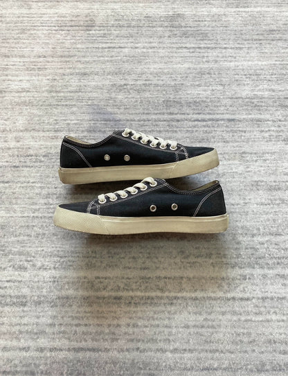 Margiela Tabi Canvas Shoes Black White-zp