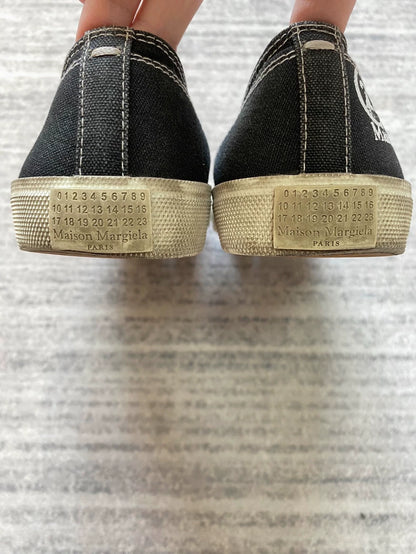 Margiela Tabi Canvas Shoes Black White-zp