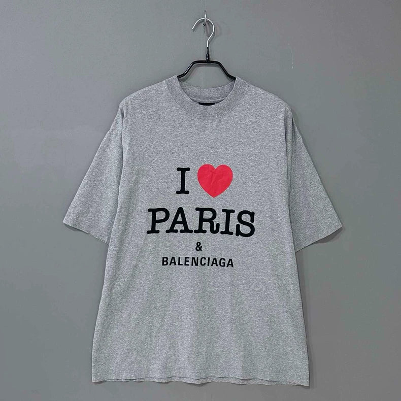 Balenciaga Gray I Love Paris T-Shirt-yf
