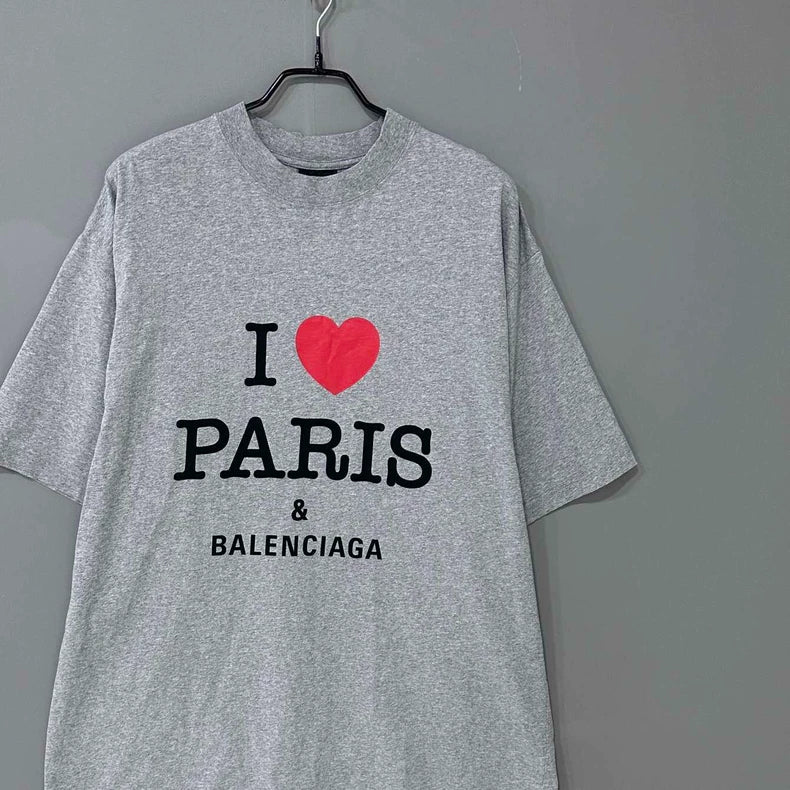 Balenciaga Gray I Love Paris T-Shirt-yf