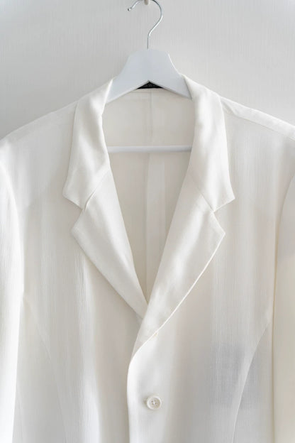 White Silk Coat and Pants Set