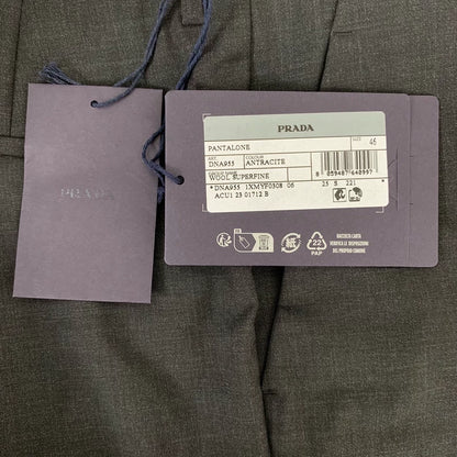 Black Casual Wool Dress Pants