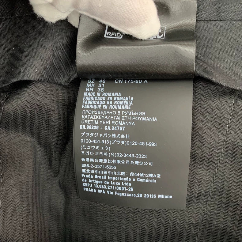 Black Casual Wool Dress Pants