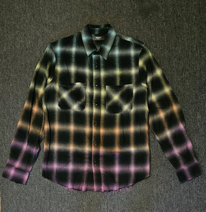 Amiri Ombre Plaid Flannel Oversize Shirt-yf