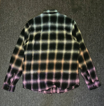 Amiri Ombre Plaid Flannel Oversize Shirt-yf