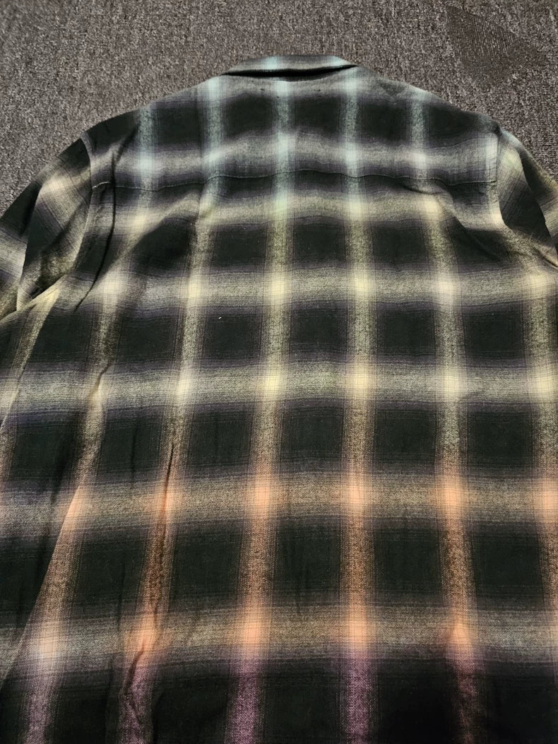 Amiri Ombre Plaid Flannel Oversize Shirt-yf