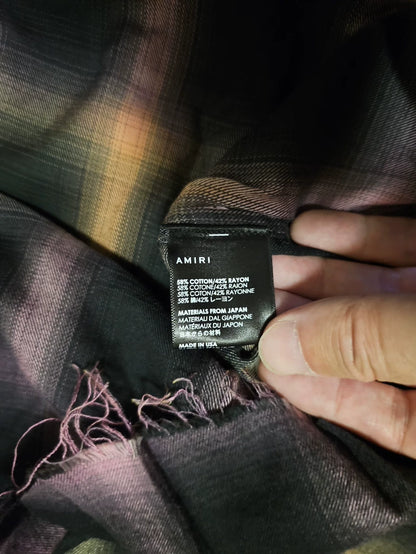 Amiri Ombre Plaid Flannel Oversize Shirt-yf