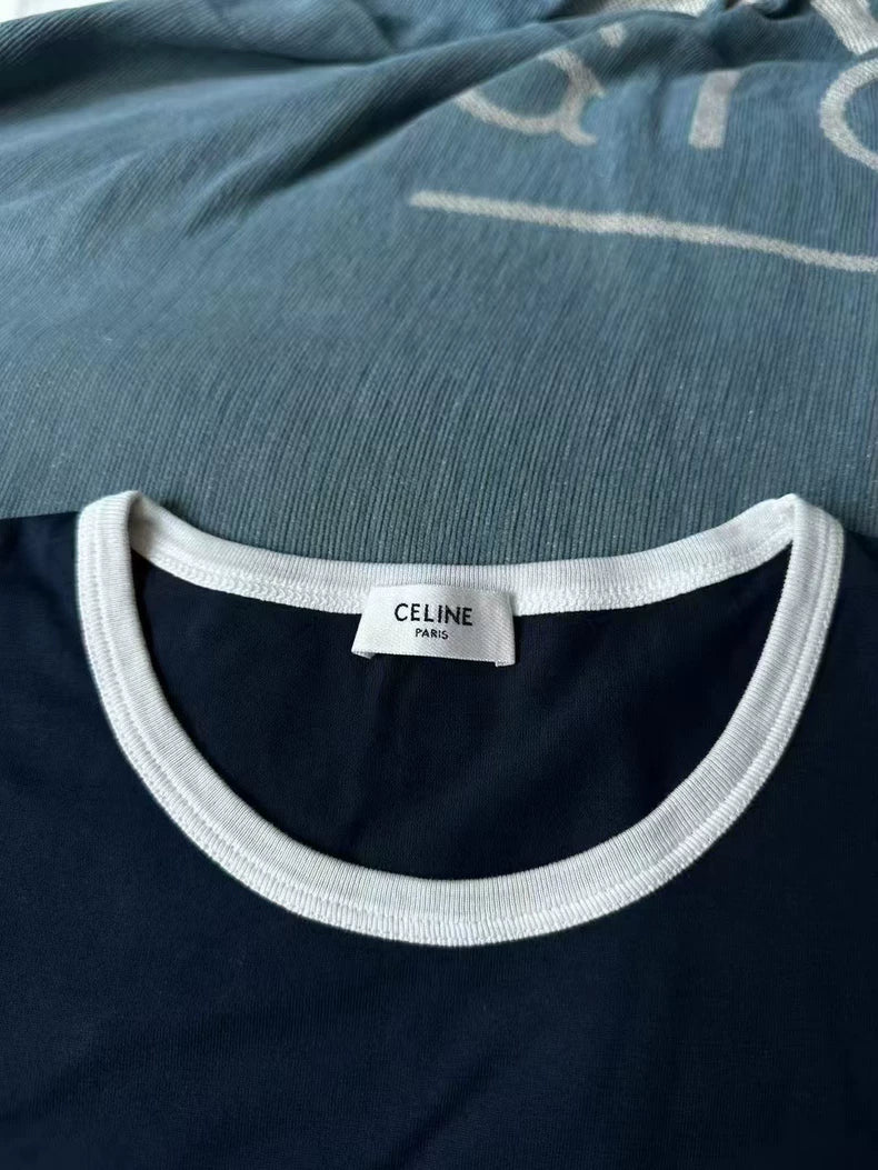 Celine New Embroidered Short Sleeve Shirt