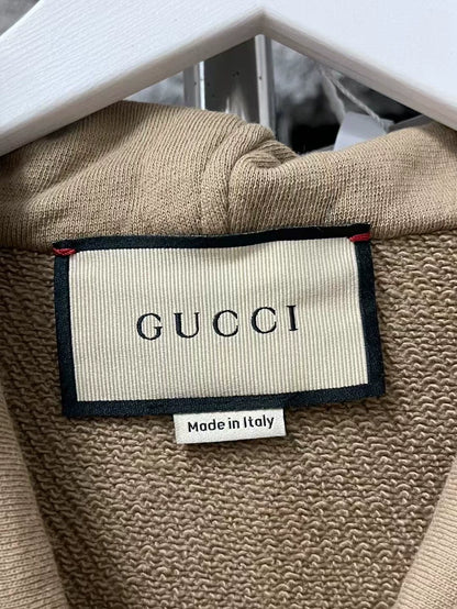 Gucci Khaki Half-Zip Hoodie Sweatshirt
