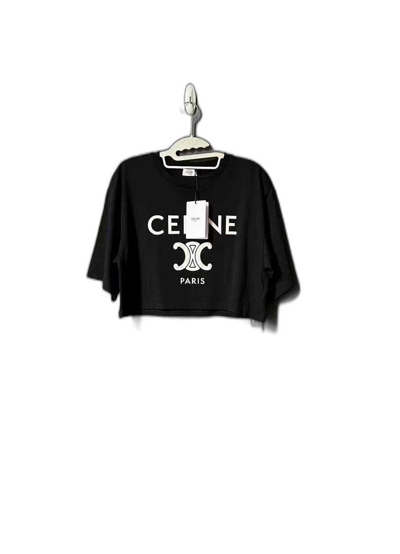 Celine Cropped Short Sleeve Tee