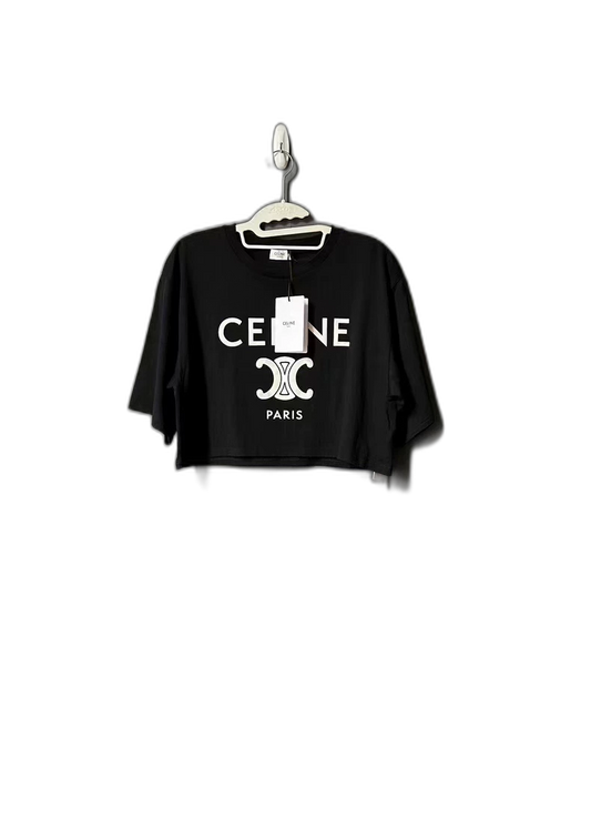 Celine Cropped Short Sleeve Tee