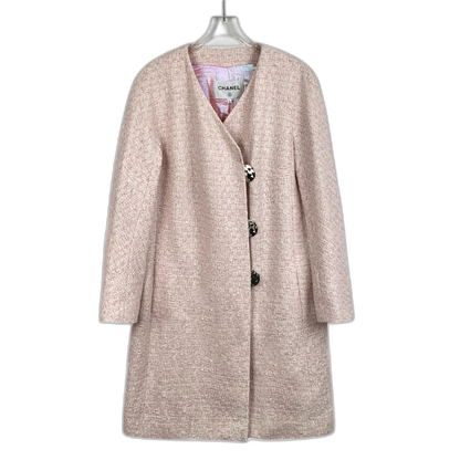 Pink Long Woven Coat by Chanel
