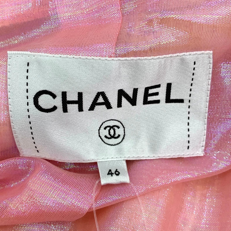 Pink Long Woven Coat by Chanel
