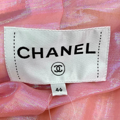 Pink Long Woven Coat by Chanel