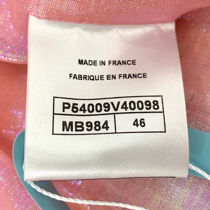 Pink Long Woven Coat by Chanel