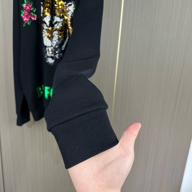 Gucci Tiger Embroidered Sequin Hoodie