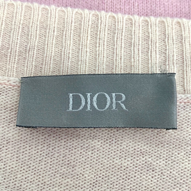 Pink Floral Knit Wool Sweater by Dior