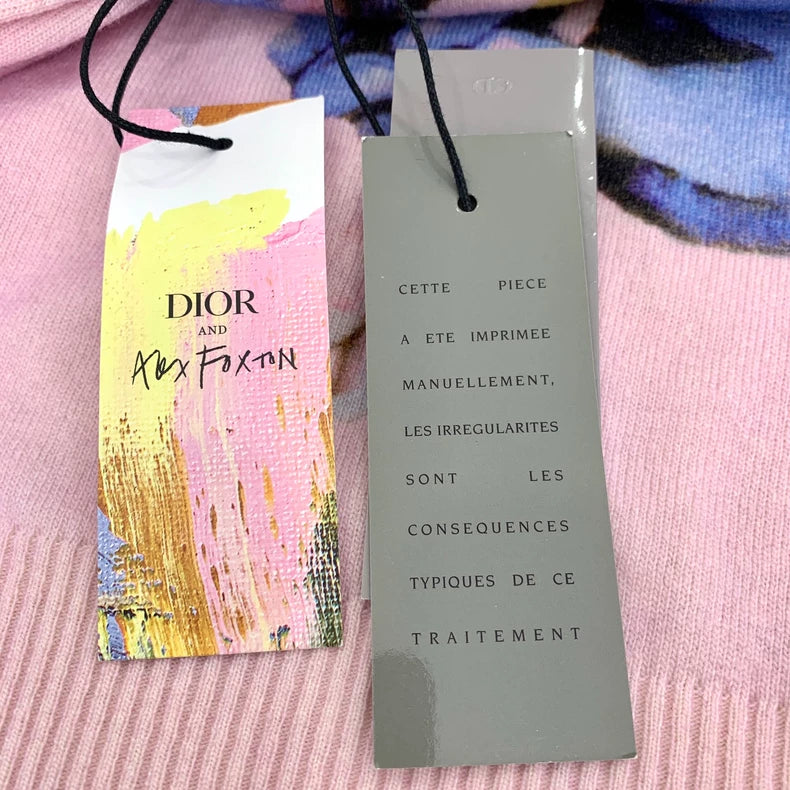 Pink Floral Knit Wool Sweater by Dior