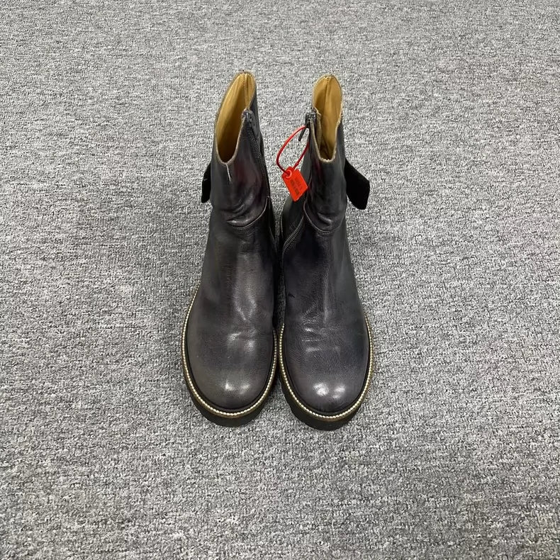 Maison Margiela Distressed Leather Ankle Boots