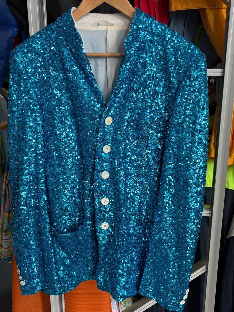 COMME DES GARCONS Blue Sequin Blazer