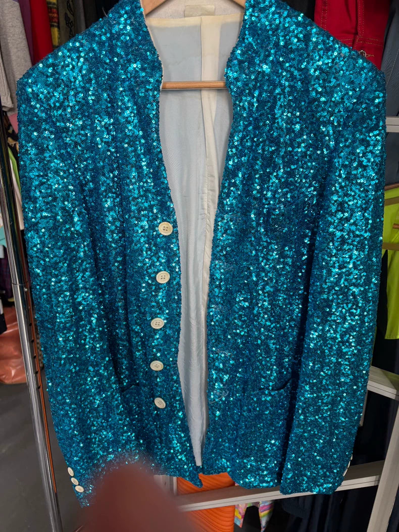 COMME DES GARCONS Blue Sequin Blazer