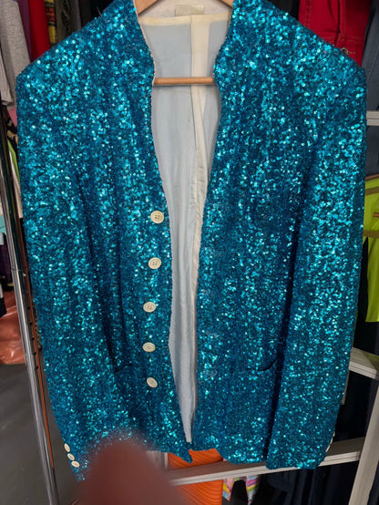 COMME DES GARCONS Blue Sequin Blazer