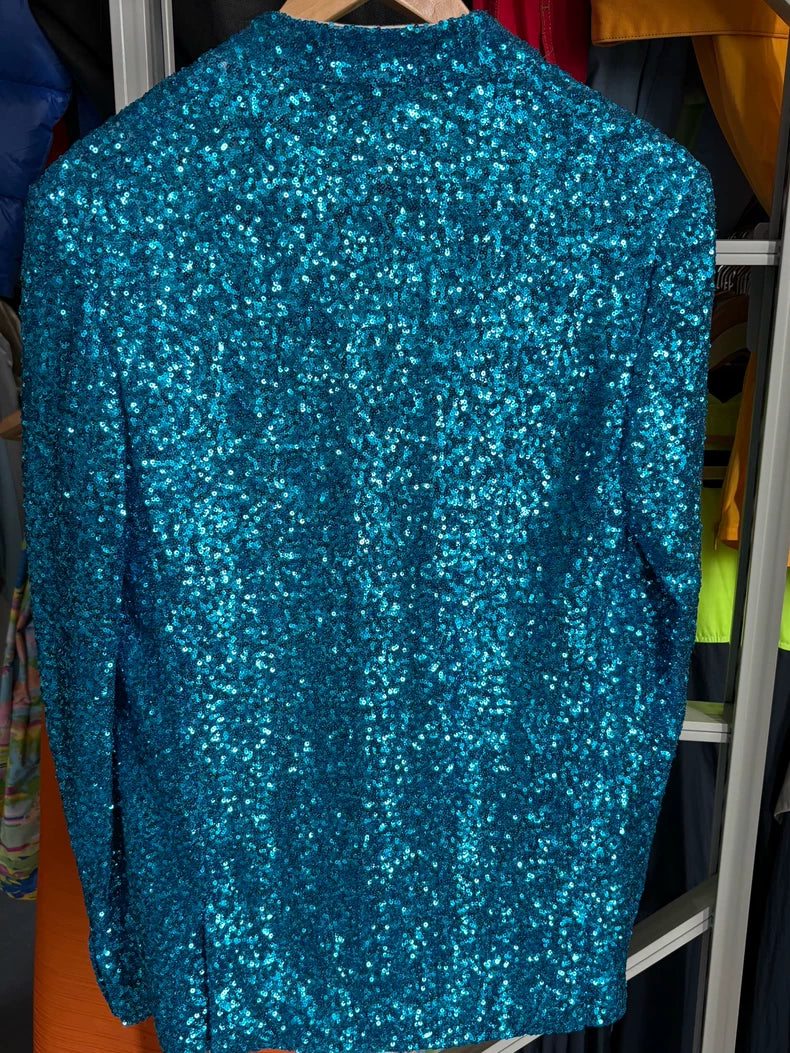 COMME DES GARCONS Blue Sequin Blazer