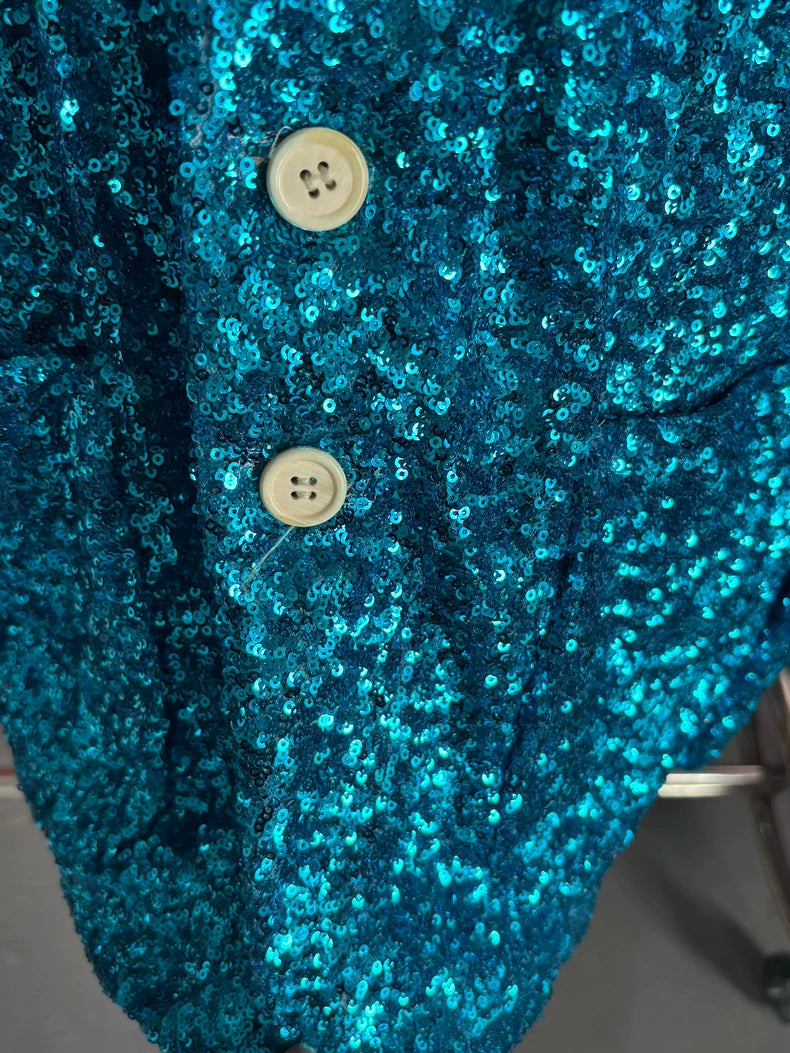 COMME DES GARCONS Blue Sequin Blazer