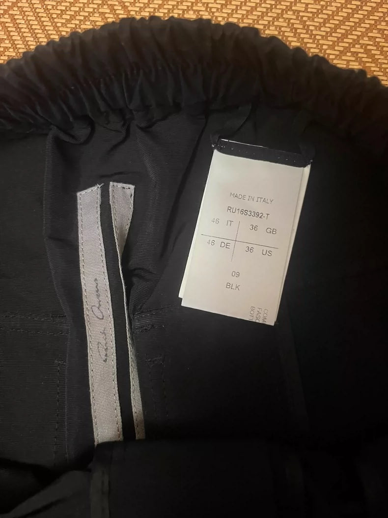 Rick Owens Black Drop-Crotch Shorts