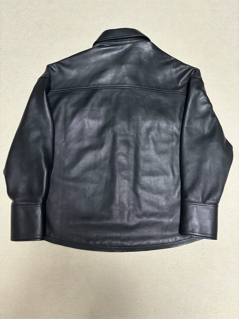 Chrome Hearts Leather Jacket with Silver Buttons