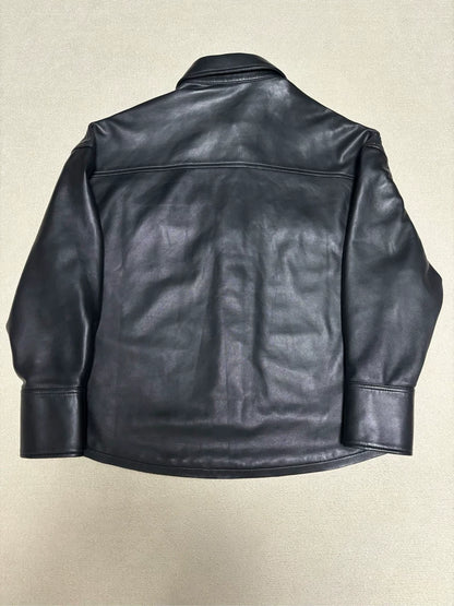 Chrome Hearts Leather Jacket with Silver Buttons