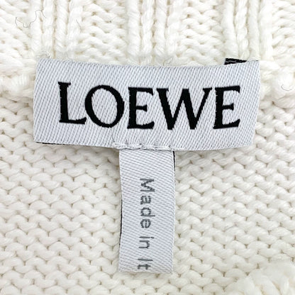 Loewe White Logo Embroidered Knit Sweater