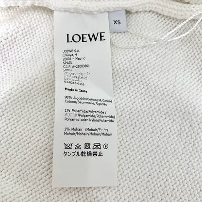 Loewe White Logo Embroidered Knit Sweater
