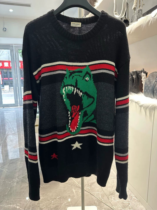 Black Dinosaur Sweater by Saint Laurent Paris