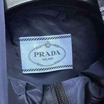 Prada Blue Striped Zip Jacket-yf
