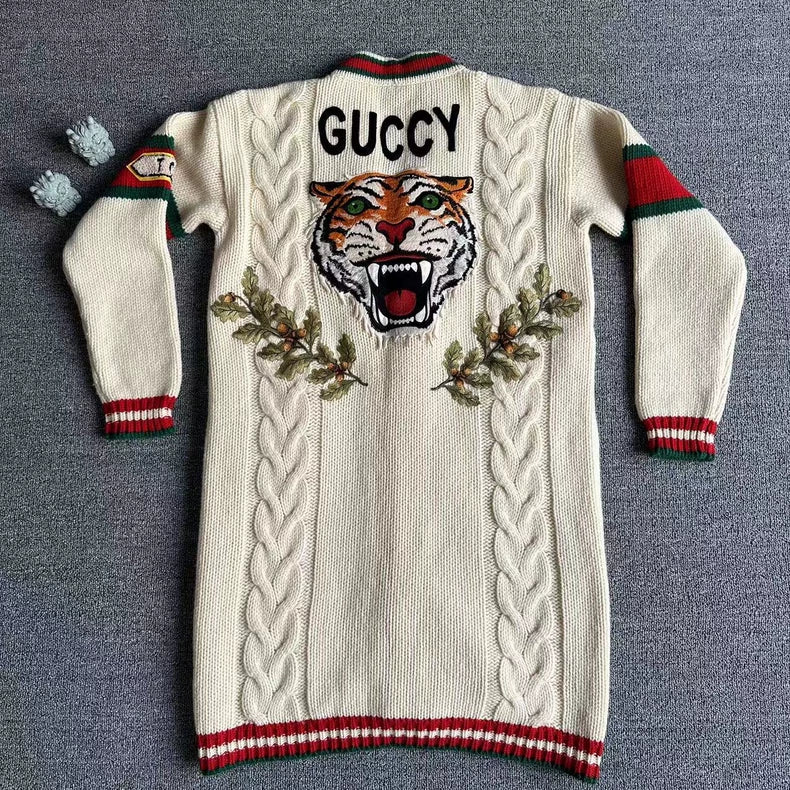 Gucci Embroidered Cardigan in Cream Color