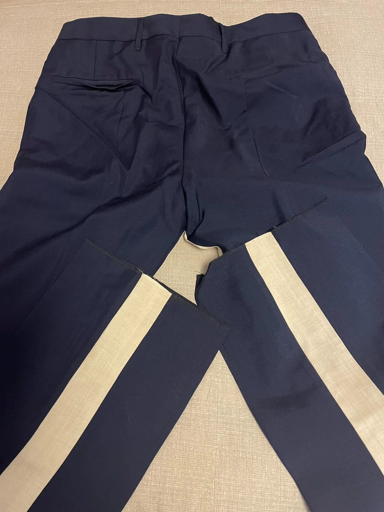 Prada Men's Pants Blue and White Color Block