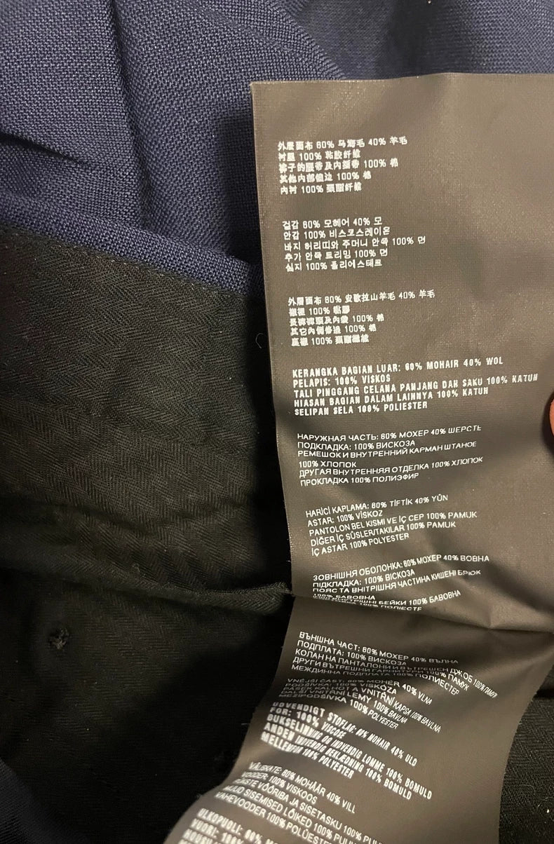 Prada Men's Pants Blue and White Color Block