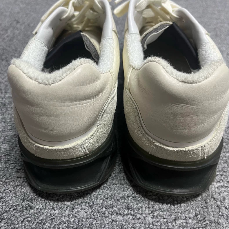 White Leather Lace-Up Casual Sneakers by Chanel