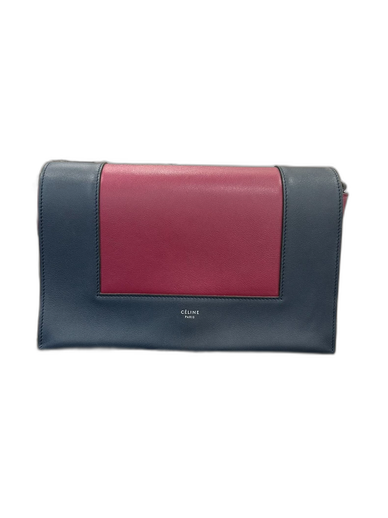 Celine Red Blue Color Block Shoulder Bag