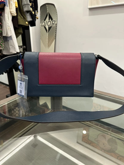 Celine Red Blue Color Block Shoulder Bag