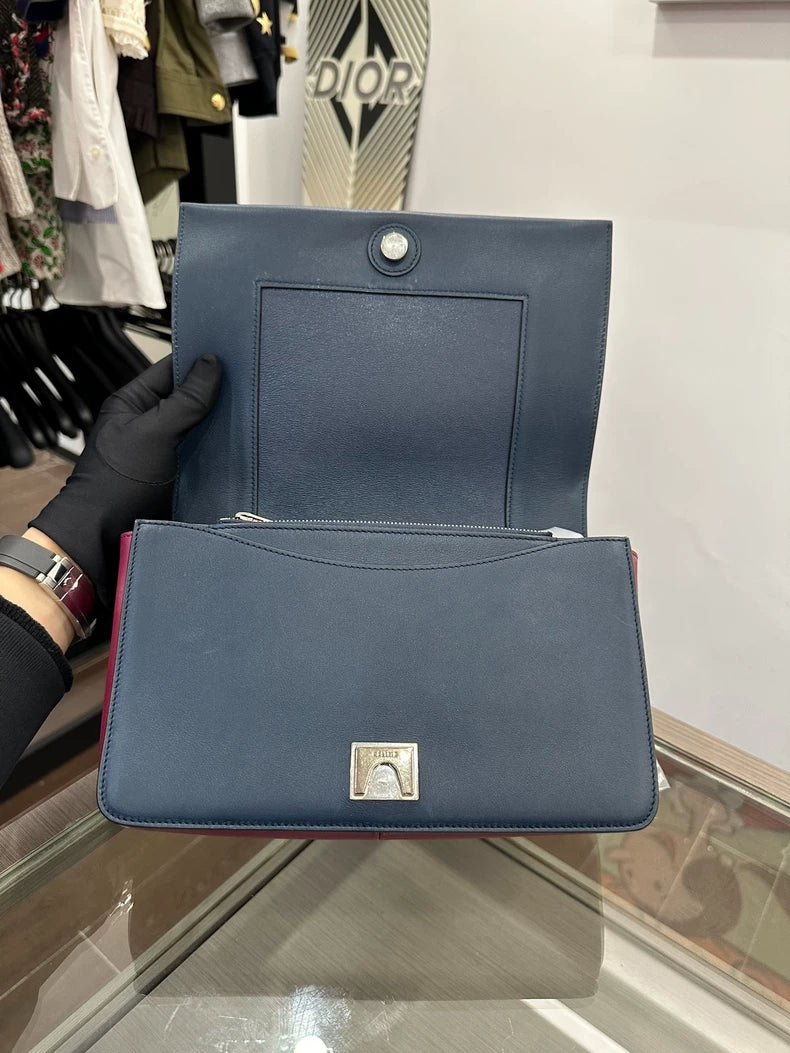 Celine Red Blue Color Block Shoulder Bag