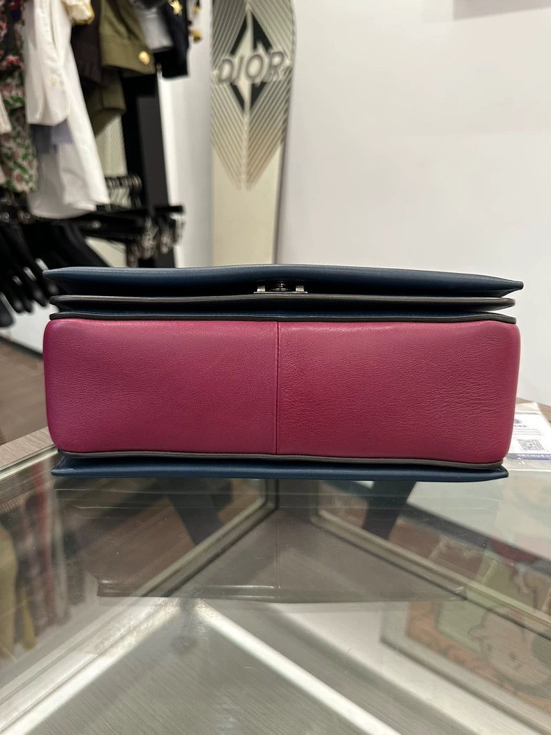Celine Red Blue Color Block Shoulder Bag